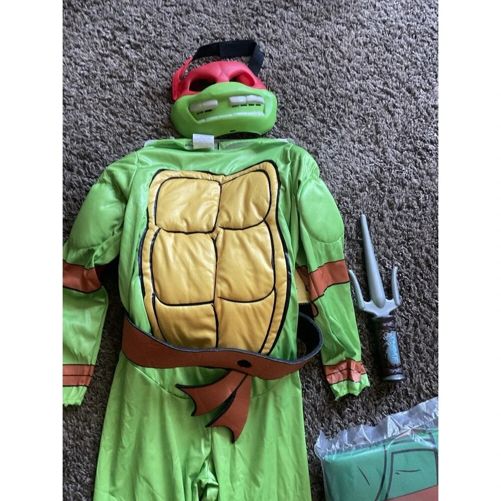 Teenage Mutant Ninja Turtles 4-in-1 Costume Boys Size M 8 Rubies Cosplay BUNDle